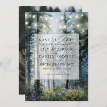 Forest String Lights Floral Rustic Photo Wedding