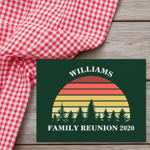 Forest Sunset Camping Custom Family Reunion Briefkaart