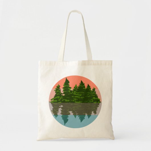 Forest Sunset Natuur Pine Trees Tote Bag (Voorkant)