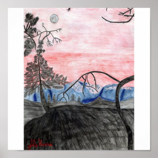 Forest Sunset Print van Julia Hanna (Voorkant)