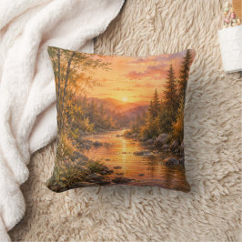 Forest Sunset Throw Pillow Cover Kussen
