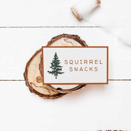 Forest Theme Party Snack Kaarten - Squirrel Snacks Plaatskaartje