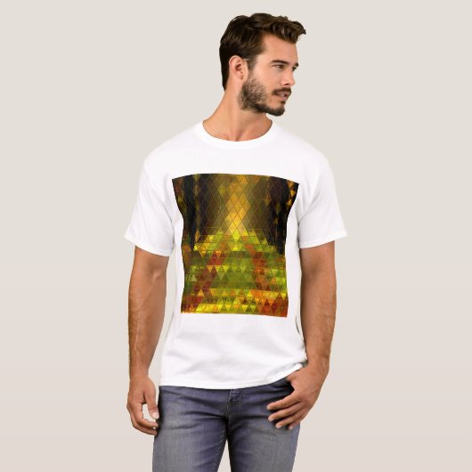 Forest Track Triangles Abstract Pattern Active T- T-shirt (Voorkant volledig)