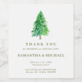Forest Tree Elegant Dank u bruiloft Wijn Etiket (Enkel label)