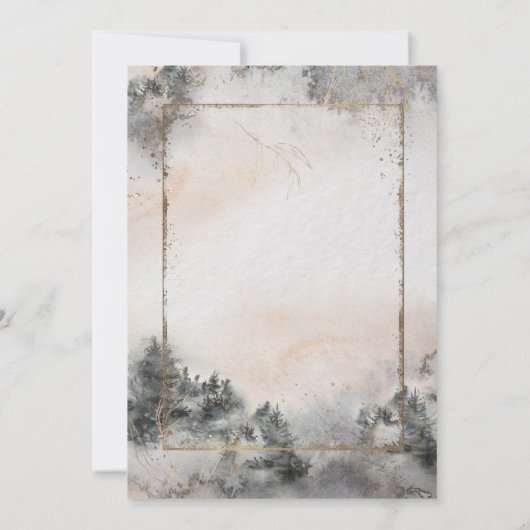 Forest Tree Woodland String Lights RSVP Kaart (Achterkant)