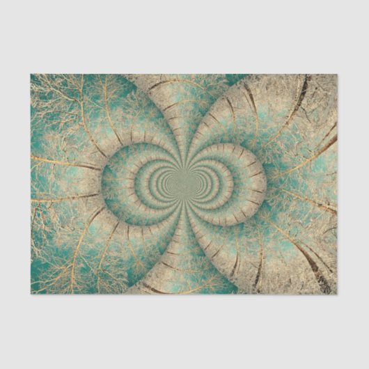 Forest Trees Green Brown Winter Woodland Tissuepapier (Voorkant)