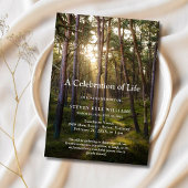 Forest Trees Sunset Celebration of Life Funeral Kaart