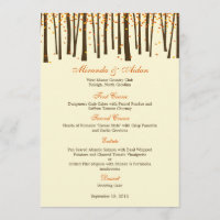 Forest Trees Wedding Menu Kaart - Sinaasappel -