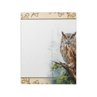 Forest Uil Woodland Animals Natuur Thema Notitiebl Notitieblok