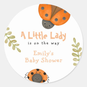 Forest Waterverf Little Ladybug Baby shower Ronde Sticker