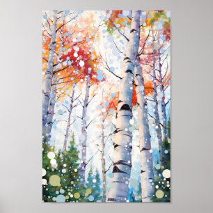 Forest Waterverf schilderij Art Print