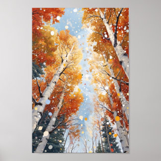 Forest Waterverf schilderij Art Print