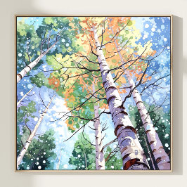 Forest Waterverf schilderij Art Print