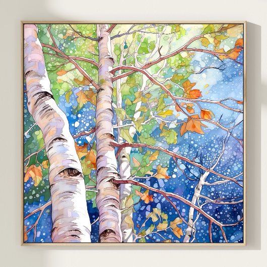 Forest Waterverf schilderij Art Print