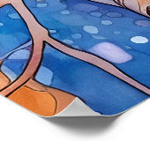 Forest Waterverf schilderij Art Print (Hoek)