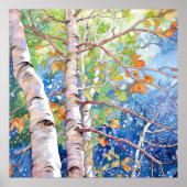 Forest Waterverf schilderij Art Print (Voorkant)