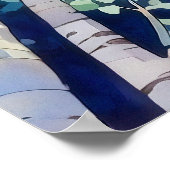 Forest Waterverf schilderij Art Print (Hoek)