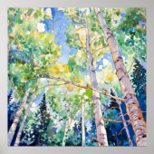 Forest Waterverf schilderij Art Print (Voorkant)