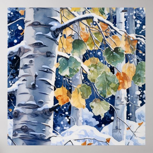 Forest Waterverf schilderij Art Print (Voorkant)