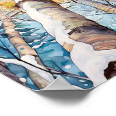 Forest Waterverf schilderij Art Print (Hoek)