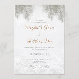 Forest Wedding A Winter Wedding Invitation Kaart
