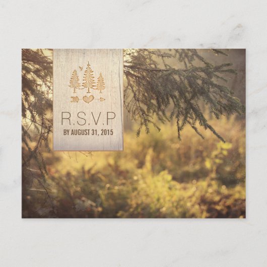 Forest Wedding RSVP Uitnodiging Briefkaart (Voorkant)