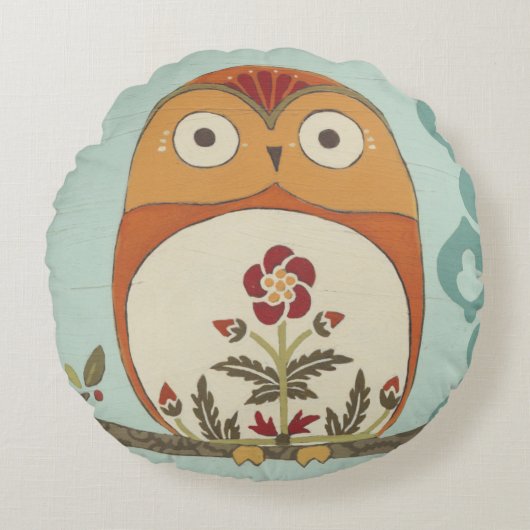 Forest Whimsy II Rond Kussen (Voorkant)