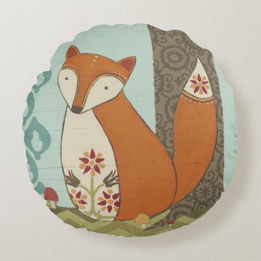 Forest Whimsy IV Rond Kussen (Voorkant)