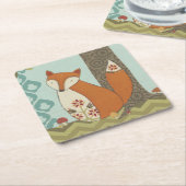 Forest Whimsy IV Vierkante Kartonnen Onderzetter (Schuin)