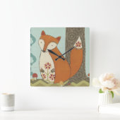 Forest Whimsy IV Vierkante Klok (Huis)