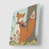 Forest Whimsy IV Vierkante Klok (Hoek)