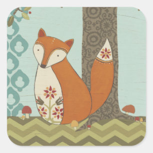 Forest Whimsy IV Vierkante Sticker