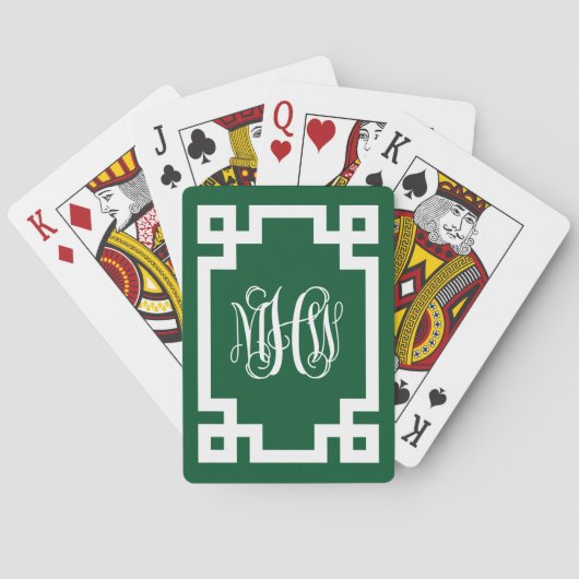 Forest Whine Script Monogram Grieks Key DIY BG Pokerkaarten (Achterkant)