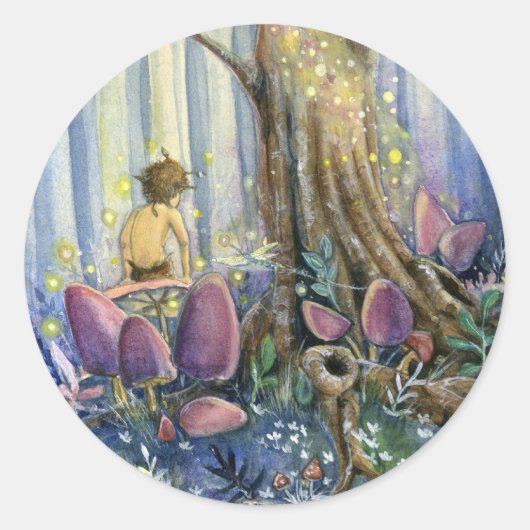 Forest Whisperings Ronde Sticker (Voorkant)