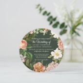 Forest White Rose Botanical Floral Wedding Kaart (Staand voorkant)