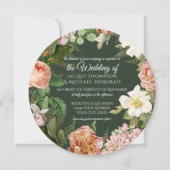 Forest White Rose Botanical Floral Wedding Kaart (Voorkant)