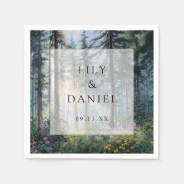 Forest Wildflower Floral Rustic Wedding Servet
