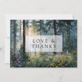 Forest Wildflowers Floral Rustic Wedding Photo Bedankkaart