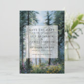 Forest Wildflowers Floral Rustic Wedding Save The Date (Staand voorkant)