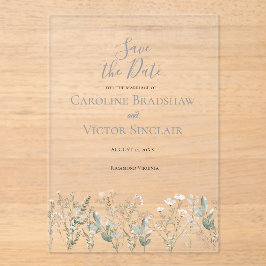 Forest Wildflowers Save the Date Announcement Acryl Uitnodigingen