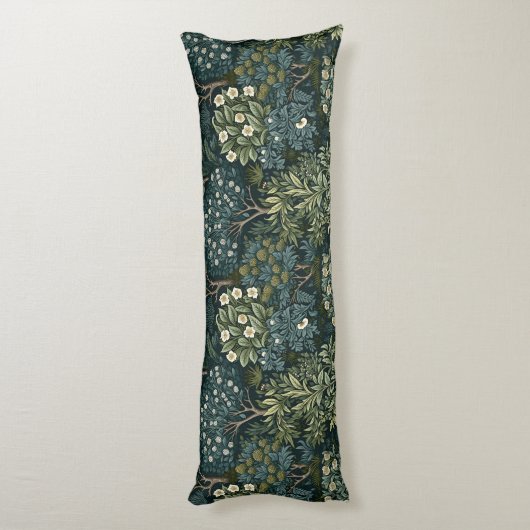 Forest, William Morris, Bloempatroon, Arts natuur Lichaamskussen (Achterkant (Verticaal))