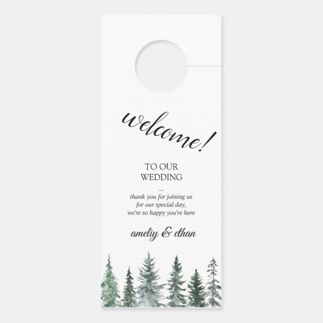 Forest Wintre Watercolor Wedding (Achterkant)