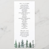 Forest Wintre Watercolor Wedding Programma (Achterkant)