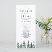 Forest Wintre Watercolor Wedding Programma (Staand voorkant)