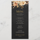 Forest Witch Black Floral Wedding Menu (Devant)