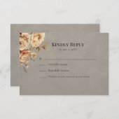 Forest Witch Black Floral Wedding RSVP Card (Devant / Derrière)