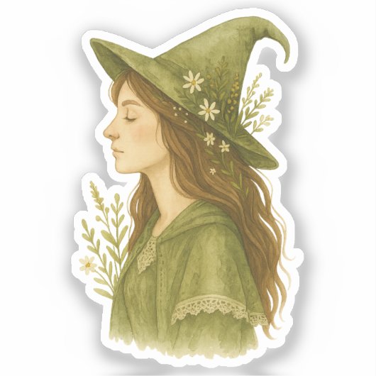 Forest Witch Botanical Sticker (Voorkant)