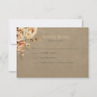 Forest Witch Floral Wedding RSVP Card