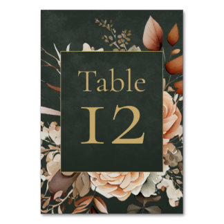 Forest Witch Green Floral Table Number Card Kaart