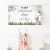 Forest Wolf Baby shower Large Banner (Insitu)